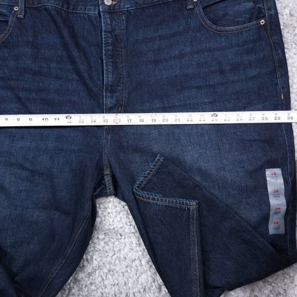 Old Navy High Rise Slouchy Straight Jeans Cropped Women's Plus Size 28 Dark Wash - Picture 9 of 13